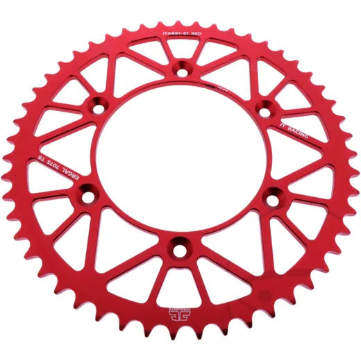 Alu - Kettenrad 51Z Teilung 520 rot JT Innendurchmesser 125 Lochkreis 150 passend für: Husqvarna FE, FC, TE