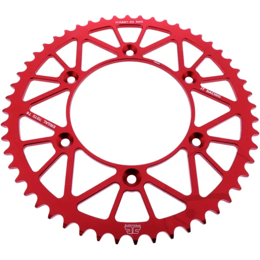 Alu - Kettenrad 52Z Teilung 520 rot JT Innendurchmesser 125 Lochkreis 150 passend für: Husqvarna FE, FC, TE