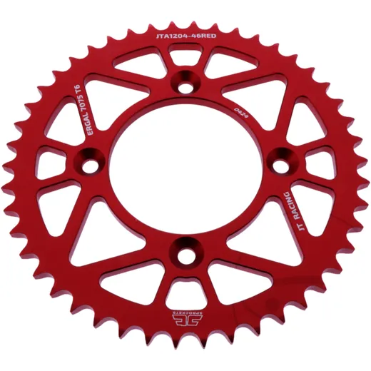 Alu - Kettenrad 46Z Teilung 428 rot JT Innendurchmesser 080 Lochkreis 100 passend für: AJP PR3