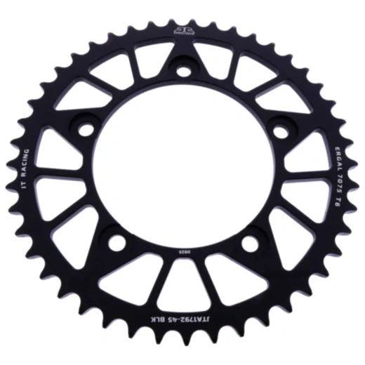 Rear sprocket aluminium 45 tooth pitch 525 black JT inner diameter 120 bolt spacing 140 for: Triumph Bonneville, Thruxton, Scrambler
