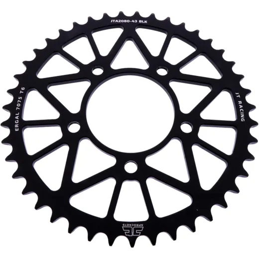 Alu - Kettenrad 43Z Teilung 520 schwarz JT Innendurchmesser 076 Lochkreis 100 passend für: QJMotor SRK