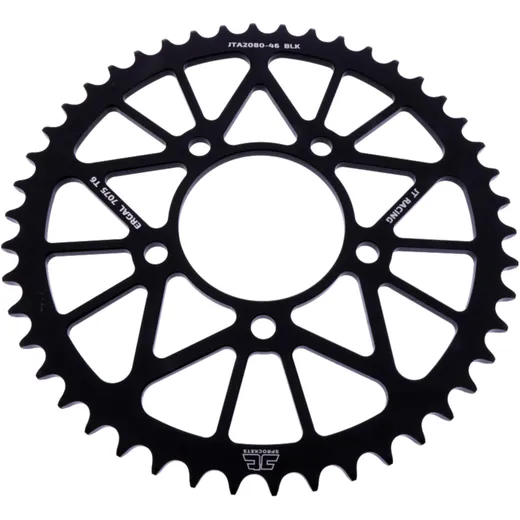 Alu - Kettenrad 46Z Teilung 520 schwarz JT Innendurchmesser 076 Lochkreis 100 passend für: QJMotor SRK
