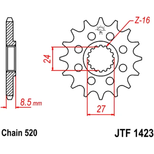 Racing-Ritzel 17Z 520 Teilung für Motorräder
