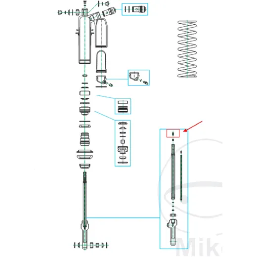 Roll pin suspension strut KAYABA 3. 8X6X12 for: Kawasaki KX, KL