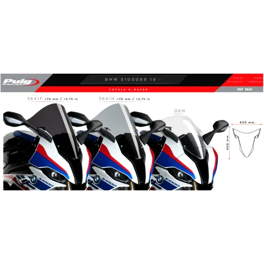 Racing screen PUIG dark for: BMW S, M_0