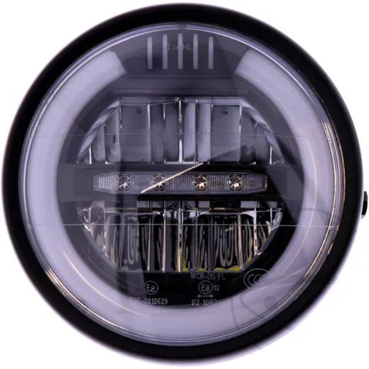 BLACK 6 1/2 LED HEADLIGHT for Motorcycles