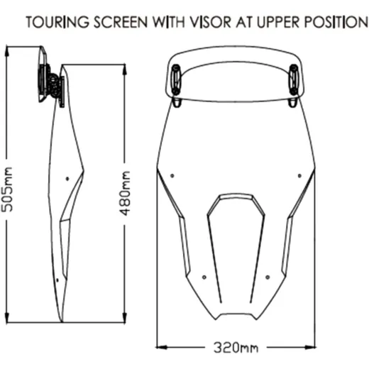 Touring screen visor PUIG smoke grey for: Honda CRF_0