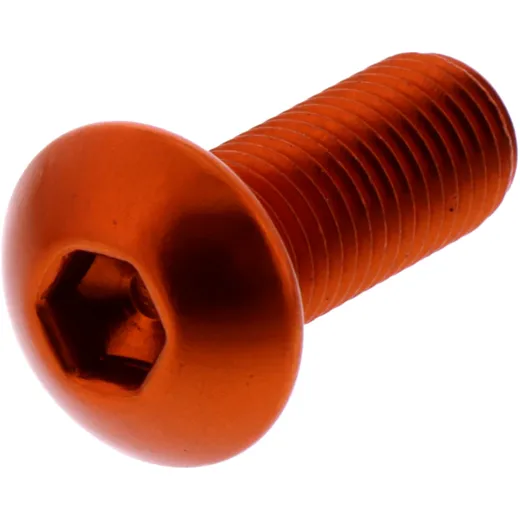 Linsenschraube M10 x 1.25 mm 25 mm Alu orange für Motorräder