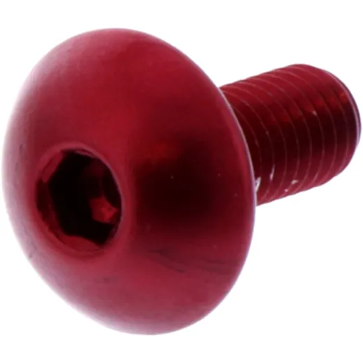 DOME HEAD ALUMINUM BOLT M5X0.8MM 12MM RED
