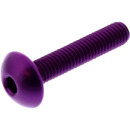 DOME HEAD BOLT M5X0.8MM 25MM ALUMINIUM PURPLE
