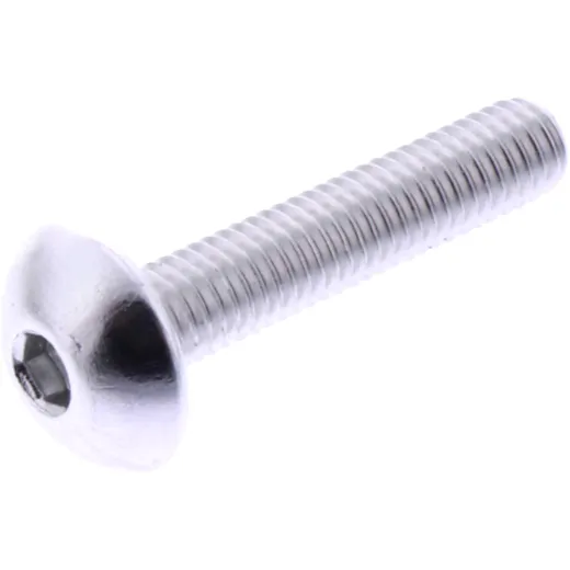 DOME HEAD BOLT M5X0.8MM 25MM SILVER ALUMINUM