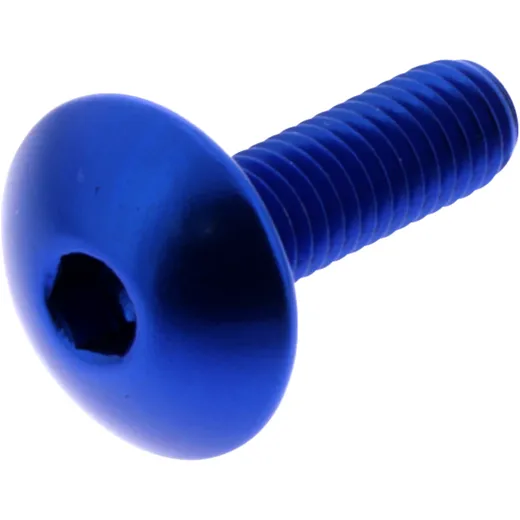 DOME HEAD BOLT M6X1.00MM 20MM ALUMINIUM BLUE