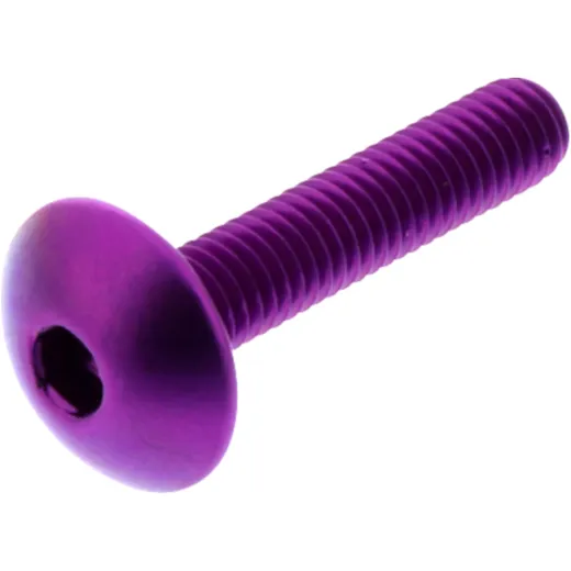 DOME HEAD BOLT M6X1.00MM 30MM ALUMINIUM PURPLE