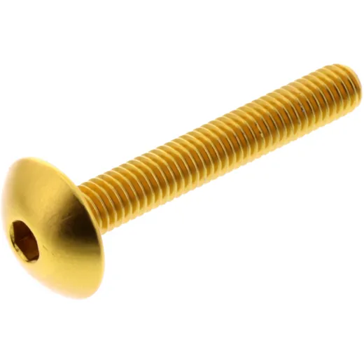 DOME HEAD BOLT for Motorcycles M6X1.00MM 40MM ALUMINIUM GOLD