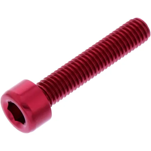 HEX SOCKET CAP SCREW JMP M5X0.8MM 25MM ALUMINIUM RED