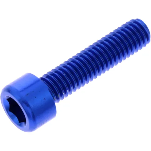 Zylinderschraube M6X1.00 mm 25 mm Aluminium blau