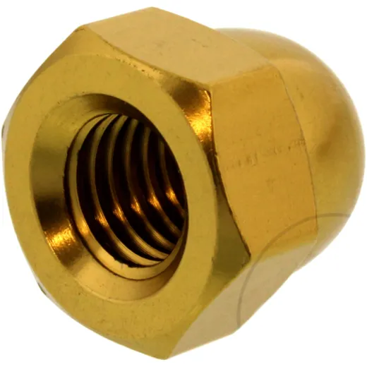 Aluminium Gold Cap Nut M10 x 1.5 mm