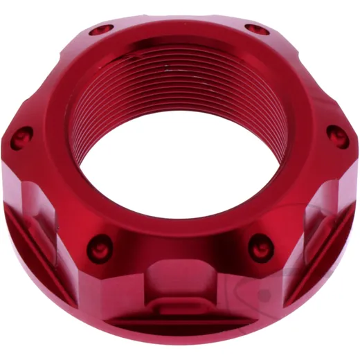 Mutter Lenkkopf JMP Bolt M25X1MM Alu rot passend für: Triumph Street Triple, Speed Triple, Daytona