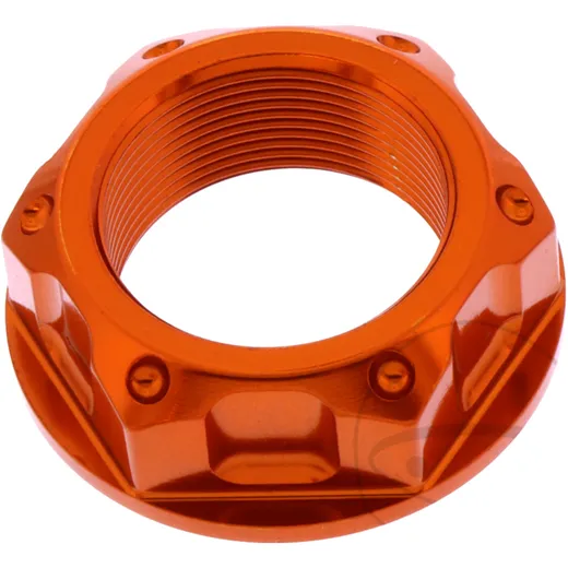 Steering stem nut M22X1. 00mm aluminium orange for: Triumph Bonneville, Thunderbird, Rocket