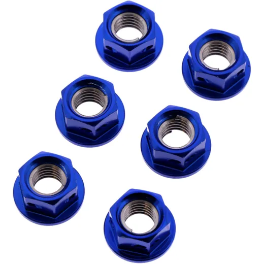 Nut rear sprocket kit JMP bolt M8X1. 25mm alu racing blue for: Husqvarna TE, WR, TC, SM