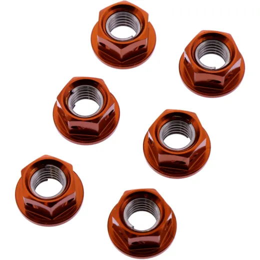 Nut rear sprocket kit JMP bolt M8X1. 25mm alu racing orange for: Husqvarna TE, WR, TC, SM