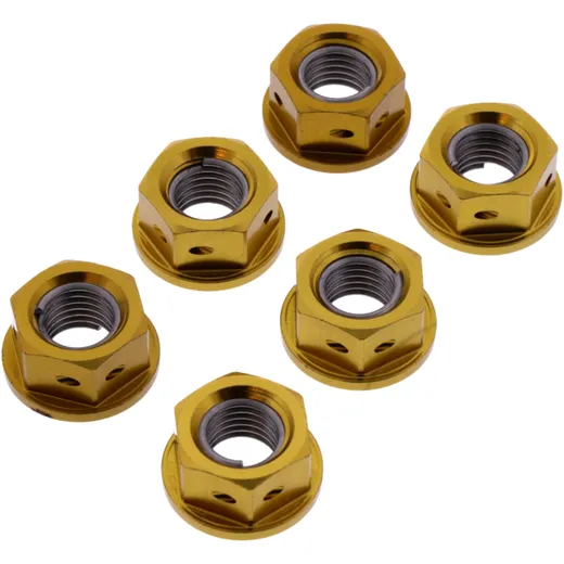 Nut rear sprocket kit JMP bolt M10X1. 25mm alu racing gold for: Kawasaki Z, ZX - 6R, ER - 6F