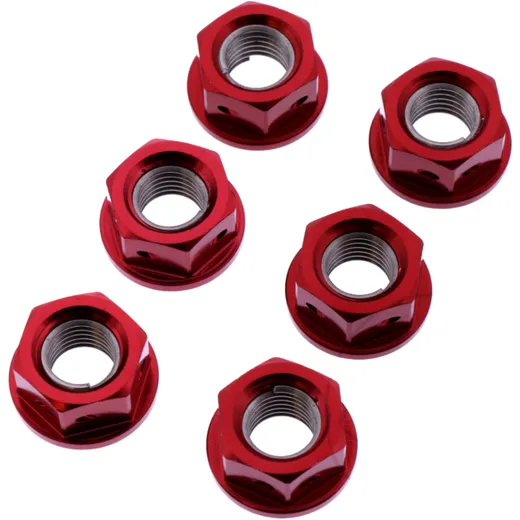 Mutter Kettenrad Satz JMP Bolt M10 x 1. 25 mm Alu Racing rot passend für: Kawasaki Z, ZX - 6R, ER - 6F