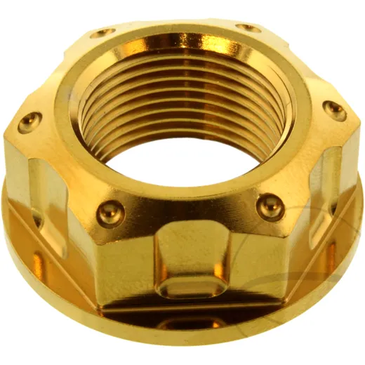 Axle nut M22X1. 5mm stainless steel A4 gold for: Honda CRF, CBR, CR