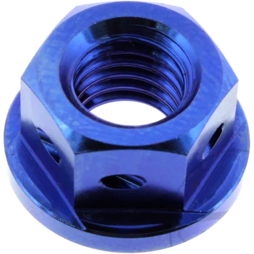 Sprocket nut JMP bolt M8X1. 25mm titan racing blue for: Honda CRF, CR, XR
