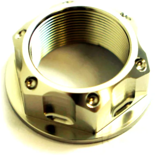 Steering stem nut M24X1. 50mm aluminium silver for: Honda CRF, CB, XR, Suzuki DR, RG