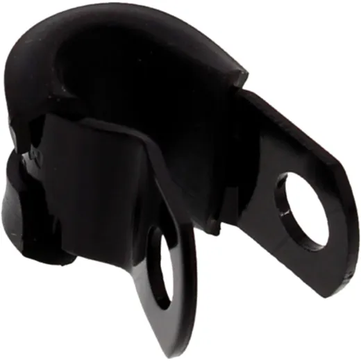 Brake hose bracket 6mm aluminium black for: Honda CBR, CB, VT, Kawasaki Z, ZZR, ZX - 6R