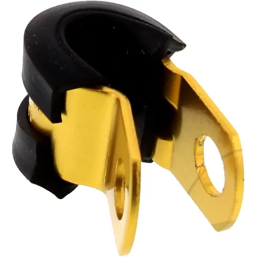Brake hose bracket JMP bolt 6mm aluminium gold for: Honda CBR, CB, VT, Kawasaki Z, ZZR, ZX - 6R