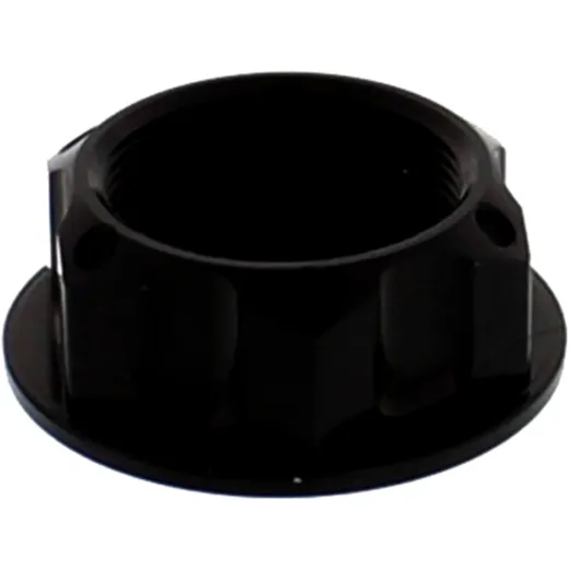Steering stem nut M24X1. 00mm aluminium black for: Honda CB, VT, CBR