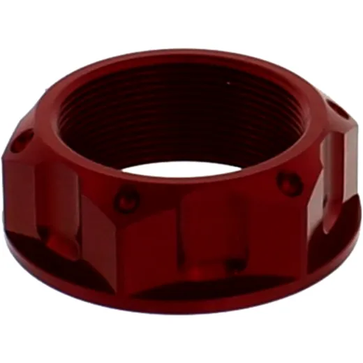 Steering stem nut M28X1. 00mm aluminium red for: Kawasaki ZX - 10R, ZX - 6R, Z H2