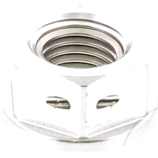 Sprocket nut M10X1. 25mm alu drilled silver for: Kawasaki Z, Ninja, ZZR