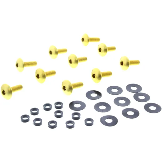 DOME HEAD BOLT KIT M6X1MM 20MM ALUMINIUM GOLD