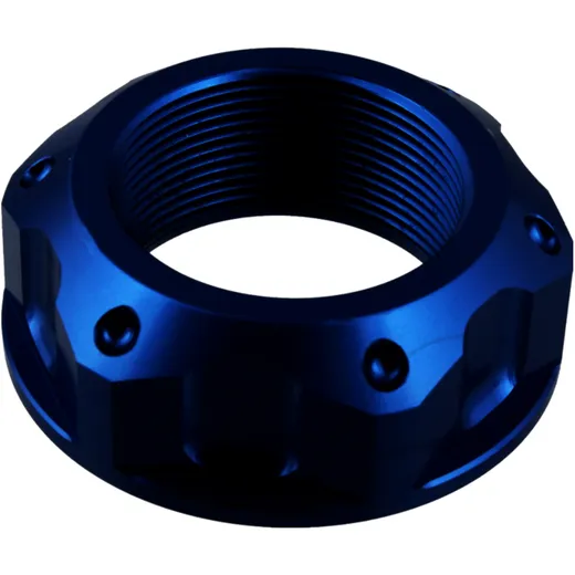 Mutter Lenkkopf JMP Bolt M25X1MM Alu blau passend für: Triumph Street Triple, Speed Triple, Daytona