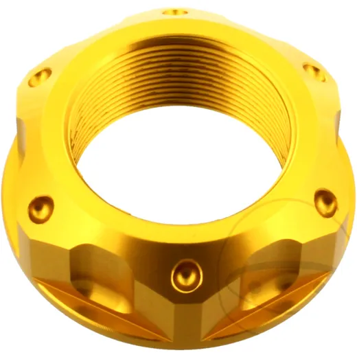 Mutter Lenkkopf JMP Bolt M25X1MM Alu gold passend für: Triumph Street Triple, Speed Triple, Daytona