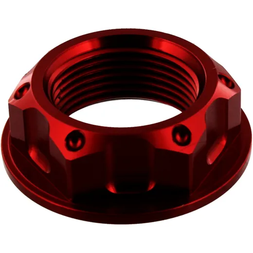 Mutter Lenkkopf JMP Bolt M24X1. 5 mm Alu rot passend für: Honda CRF, CB, XR