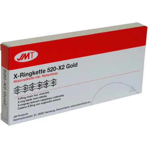 JMT X-Ring Kette 520X2 Gold pro Kettenglied ohne Schloss