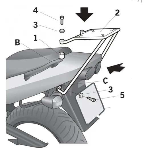 Top case mounting kit SHAD K0ZR71ST