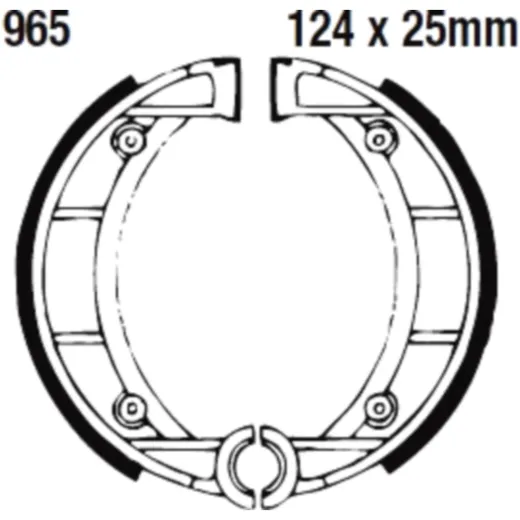 Brake shoes with spring EBC for: Italjet Torpedo, Millennium, Dragster