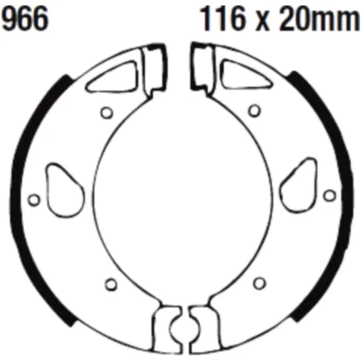Brake shoe without spring EBC for: Kreidler Florett