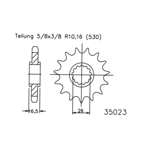 M-Front sprocket 530T 16TCBR/VTR SP1 2000