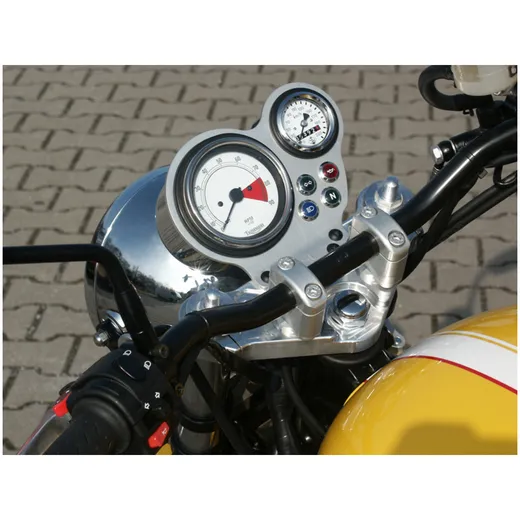 LSL triple clamp Thruxton - 07, 22mm handlebar, silver