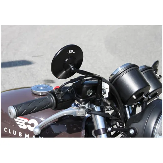 CLUBMAN LSL Spiegel Clubman mit LSL Logo Aufdruck, schwarz/rechts