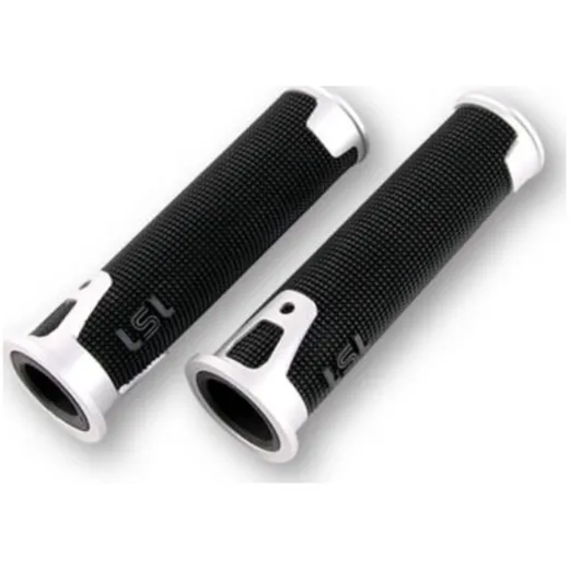 LSL ERGONIA handlebar grip rubber, 7/8 inch (22.2 mm), 125 mm, silver