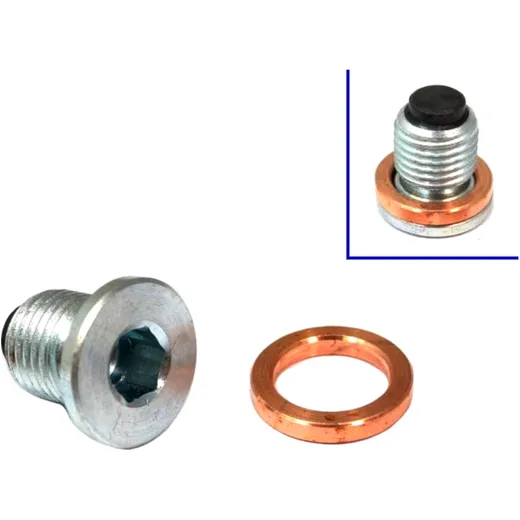 Sump bolt magnetic M14X1. 5mm with sealing washer for: Triumph Bonneville, Rocket, Thunderbird