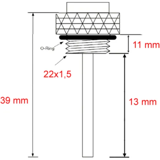 Öltemperatur Direktmesser JMP 22X1. 5 mm passend für: Ducati Su