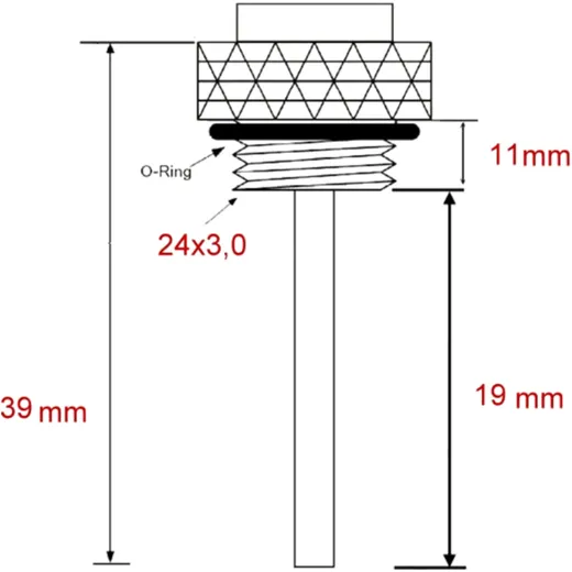 Öltemperatur Direktmesser JMP 24X3MM passend für: Honda CB, Hus